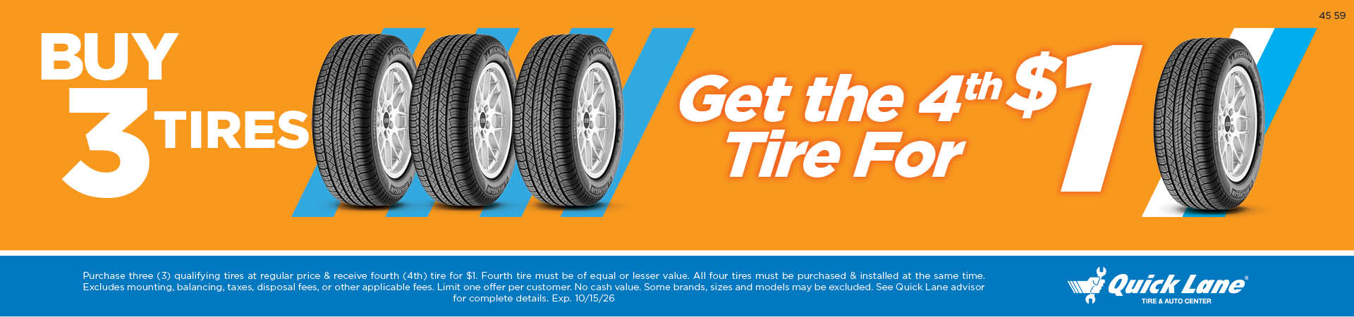 Buy 3 Tires Get 4th for $1 | Houston Atascocita Katy Kingwood
