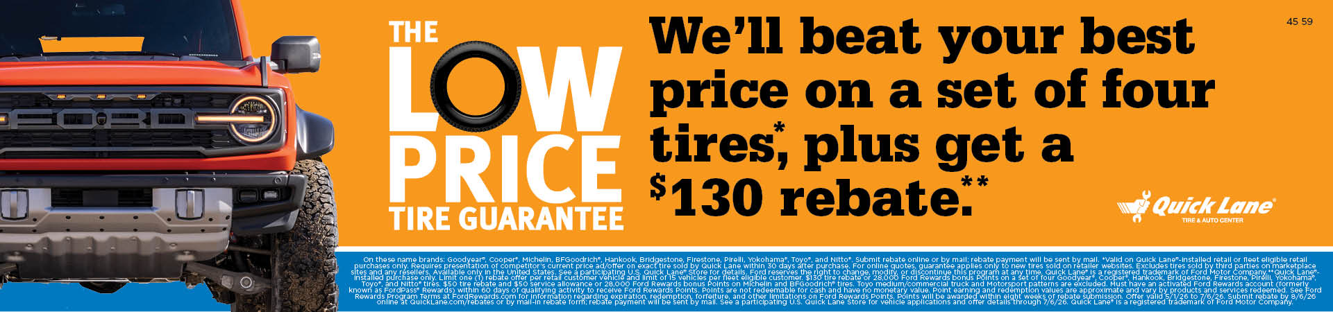 Low Tire Price $80 Rebate | Houston, Spring, The Woodlands